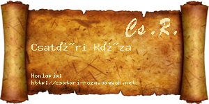 Csatári Róza névjegykártya